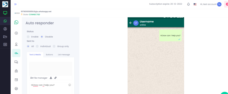 Sendwo autoresponder dashboard