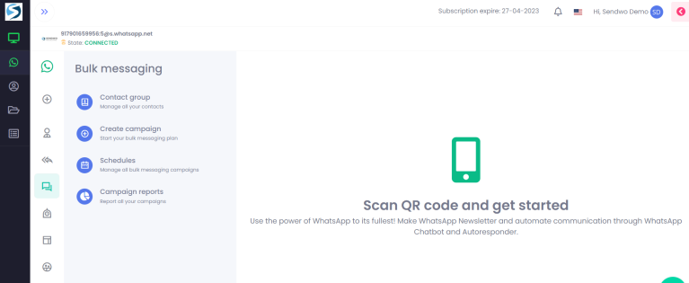 sendwo dashboard bulk msg