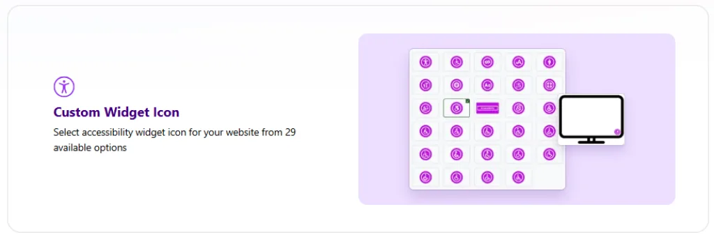 custom widget icon on your website.